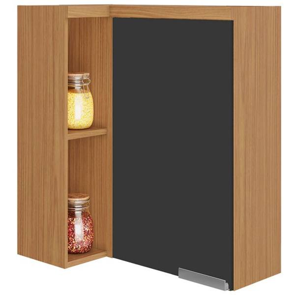 Armário Aéreo de Canto 1 Porta com Nichos em MDF New Porto Itatiaia — Itatiaia