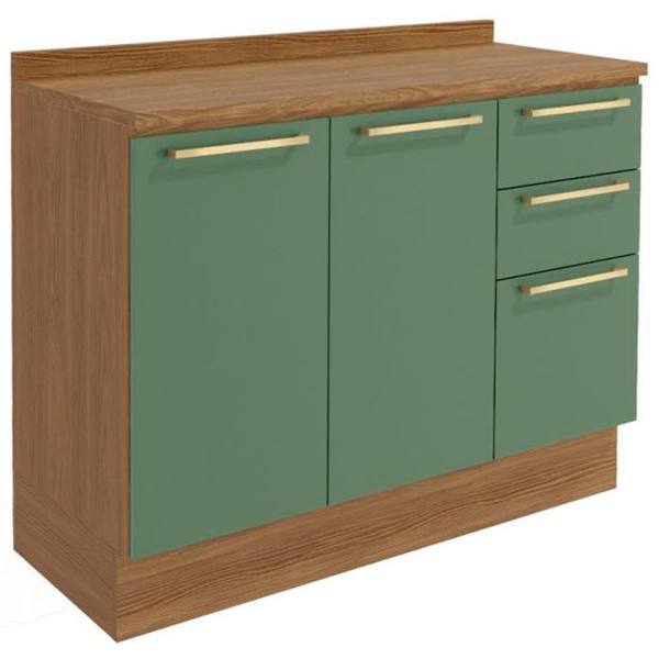 Balcão com Tampo 2 Portas 3 Gavetas 120cm MDP Botanic Kappesberg — Kappesberg