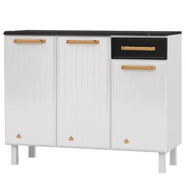 Balcão com Tampo 3 Portas 1 Gaveta 105cm Diamante Telasul — Telasul