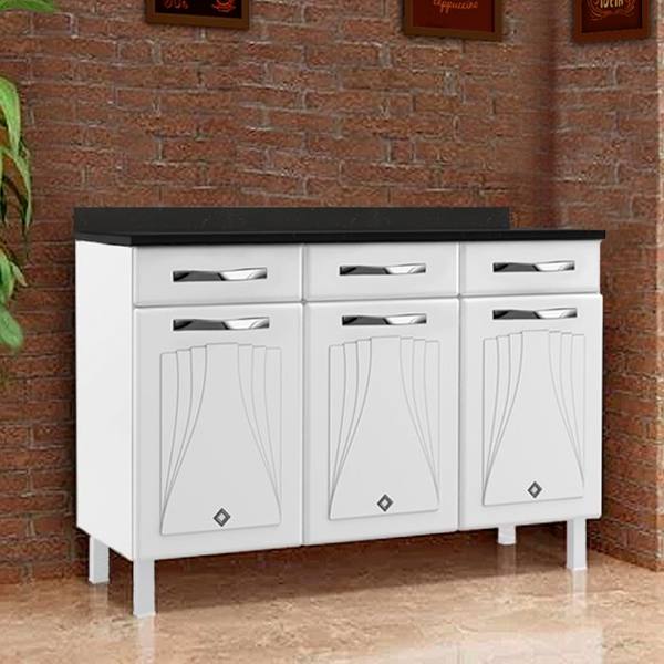 Balcão com Tampo 3 Portas 2 Gavetas 123cm Star Telasul — Telasul