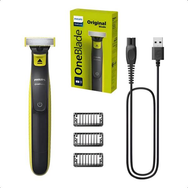 Barbeador Philips Oneblade cor Verde-limão — foto do produto em fundo branco