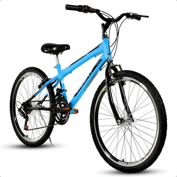 Bicicleta Infanto Juvenil Aro 24 Maculina 18v Volt Menino Azul Husky — Husky