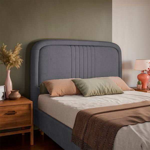 Cabeceira Casal Estofada 148cm MDF Chicago Dubue — Sem marca