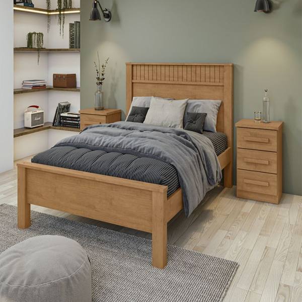 Cama Casal Athenas MDP e MDF Cabeceira Alta Lopas — Lopas