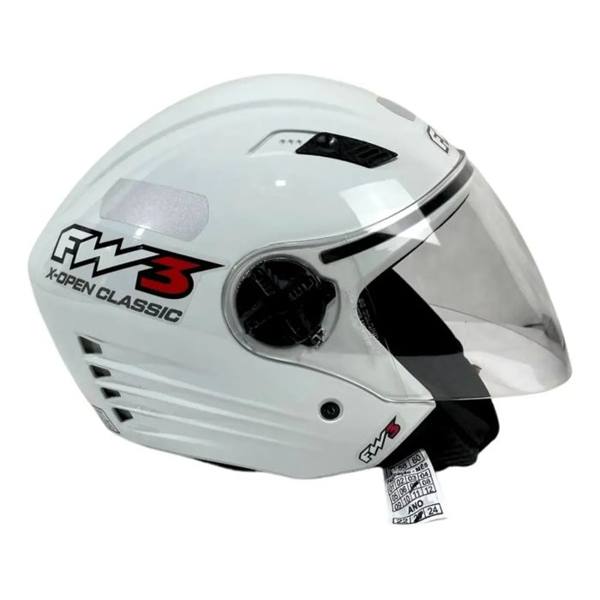 Capacete Aberto P/ Moto Fw3 Viseira Cristal X Open Inmetro — Sem marca