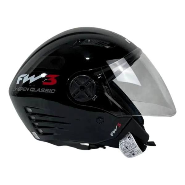 Capacete Aberto P/ Moto Fw3 Viseira Cristal X Open Inmetro — Sem marca