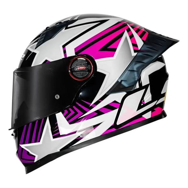 Capacete Fechado Ls2 Ff358 Pro Estellar Preto Roxo Rosa — Sem marca
