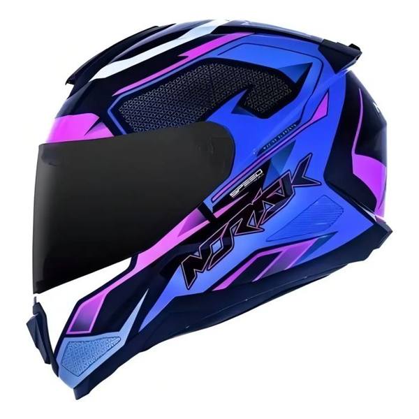 Capacete Norisk Razor SpeedMax Roxo Com Rosa — foto do produto em fundo branco