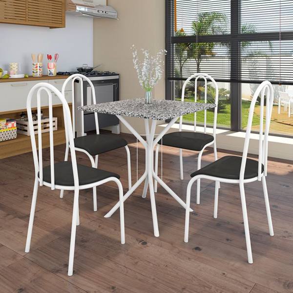 Conjunto de Mesa 4 Cadeiras Tampo Granito Malaga Fabone — Fabone
