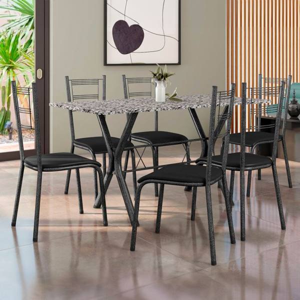 Conjunto de Mesa 6 Cadeiras Tampo de Granito Santiago Fabone — Fabone