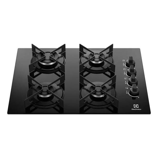 Cooktop 4 Bocas a Gás Electrolux Mesa de Vidro Efficient Grade de Aço Fosco — Electrolux