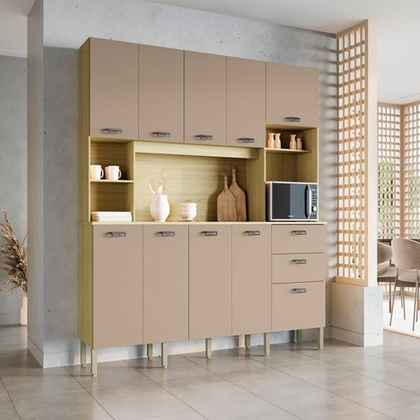 Cozinha Compacta 10 Portas 2 Gavetas MDP Intense Kits Paraná — Sem marca