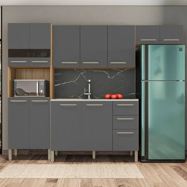 Cozinha Modulada 4 Peças 12 Portas 2 Gavetas Versalhes Kit's Paraná — Kit's Paraná
