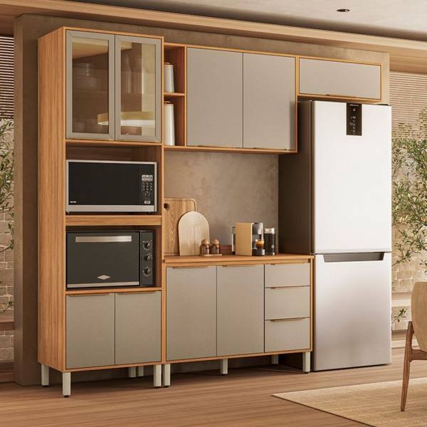 Cozinha Modulada 4 Peças 9 Portas 3 Gaveta Plena Demóbile — Demobile