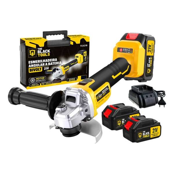 Esmerilhadeira Lixadeira Angular Sem Fio Com 2 Baterias 21v 4000mah 4.1/2 125mm Maleta Tca21bt The Black Tools — The Black Tools