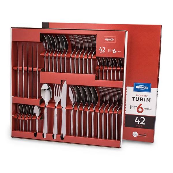 Faqueiro 42 Peças Brinox Inox Turim — Brinox