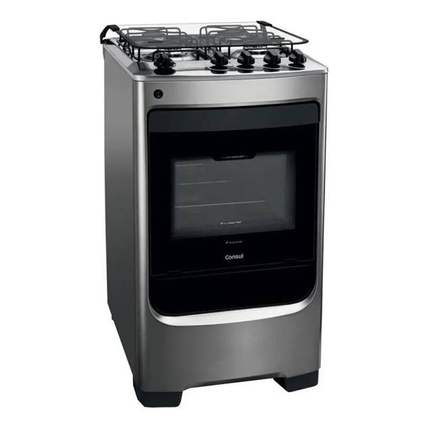 Fogão De Piso 4 Bocas Consul Cfo4nar Acendimento Automático Cor Inox — Consul