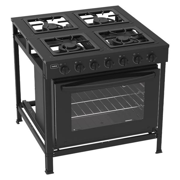Fogão Industrial Realce 4 Bocas Manual Mesa Esmaltada Forno 94L — Realce