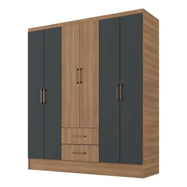 Guarda Roupa 6 Portas 2 Gavetas 9 Prateleiras E Cabideiro — Sem marca