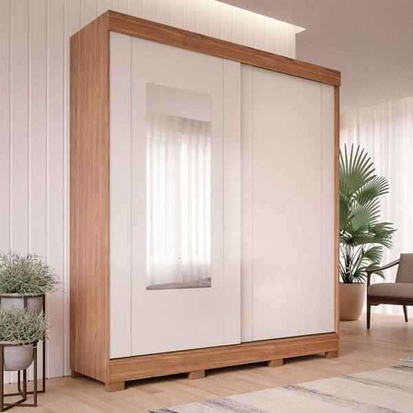 Guarda-Roupa Casal 2 Portas Correr 3 Gavetas Ilhéus Panan Roupeiro — Panan