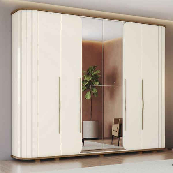 Guarda-Roupa Casal 6 Portas Bater 6 Gavetas Premium Henn Roupeiro — Henn
