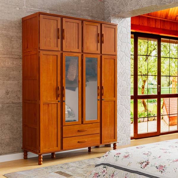 Guarda-Roupa Solteiro 8 Portas Bater 2 Gavetas Casual Serpil — Serpil