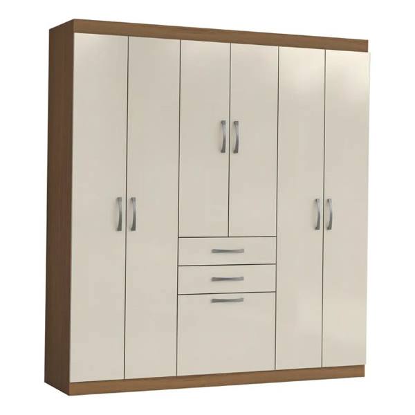 Guarda Roupas Casal 7 Portas 2 Gavetas Lisboa Aramóveis Cor Atac/areia GR7P2G 20 5140 — Sem marca