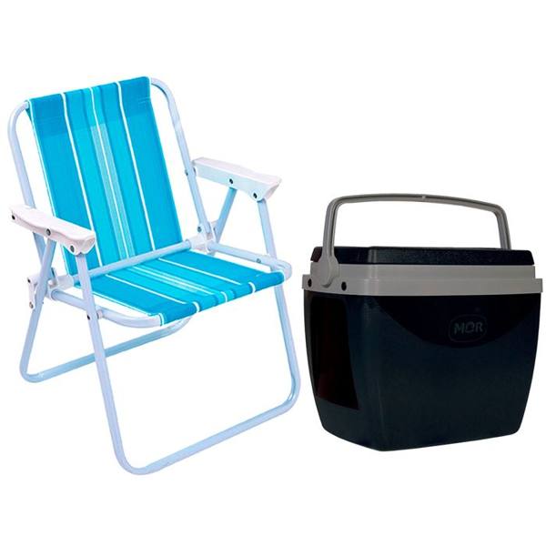 Kit Caixa Térmica 18L com Alça e Cadeira de Praia Infantil Mor — MOR