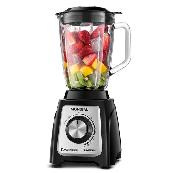 Liquidificador Mondial Turbo Glass L-1400-GI 2,2L 12 Velocidades 1400W — Mondial
