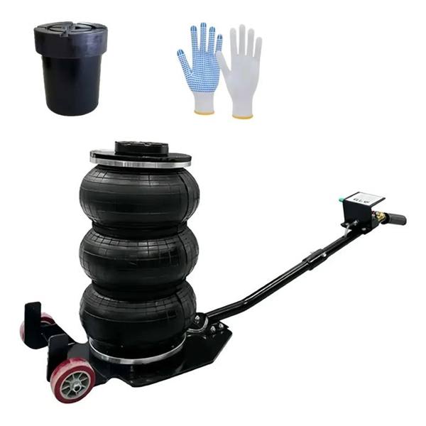 Macaco Pneumático 3t Triplo com Rodas e Alça, para Carro — Sem marca
