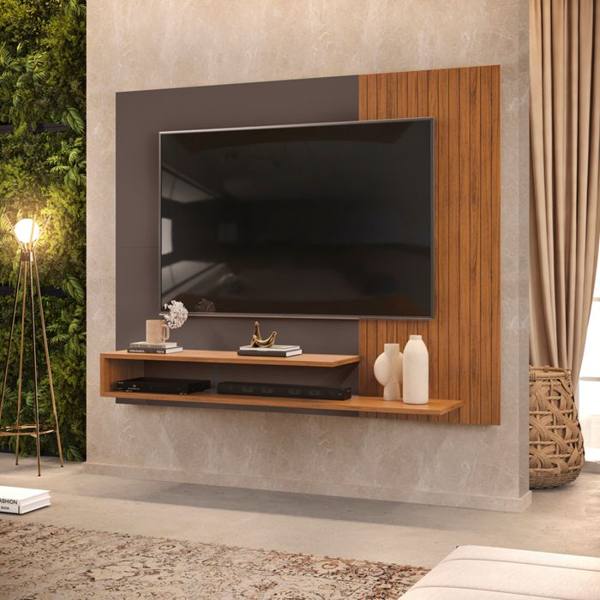 Painel para TV até 50" com 2 Prateleiras e Nicho MDF MDP DJ Móveis Nando — Dj Móveis