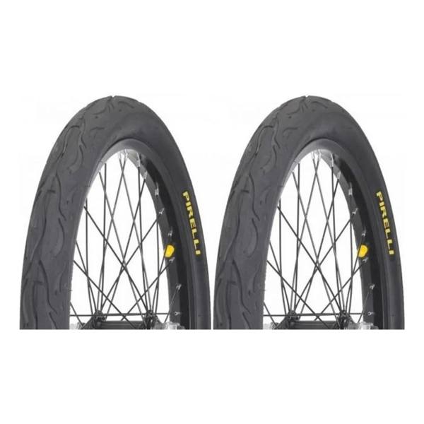 Par Pneu Aro 20x2.125 Bicicleta Pirelli Balão Tornado Flame Cor Preto — Pirelli