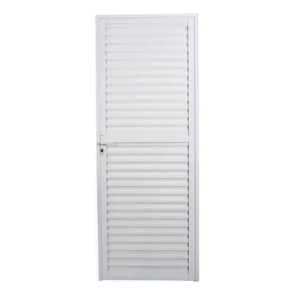 Porta de Alumínio Laminada 210x60cm Soft Plus Mgm Abertura Esquerda Branco — Sem marca