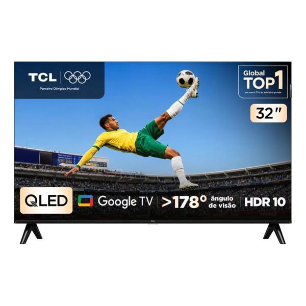 Smart TV 32 Polegadas HD QLED S5K WiFi Bluetooth Google TV 2 HDMI HDR10 Dolby Audio 32S5K — Sem marca