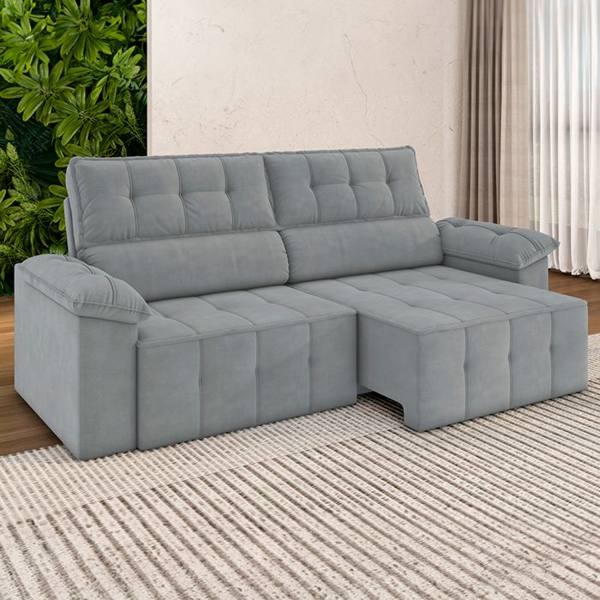 Sofá Retrátil e Reclinável 220 cm Santorini Besthouse — Besthouse